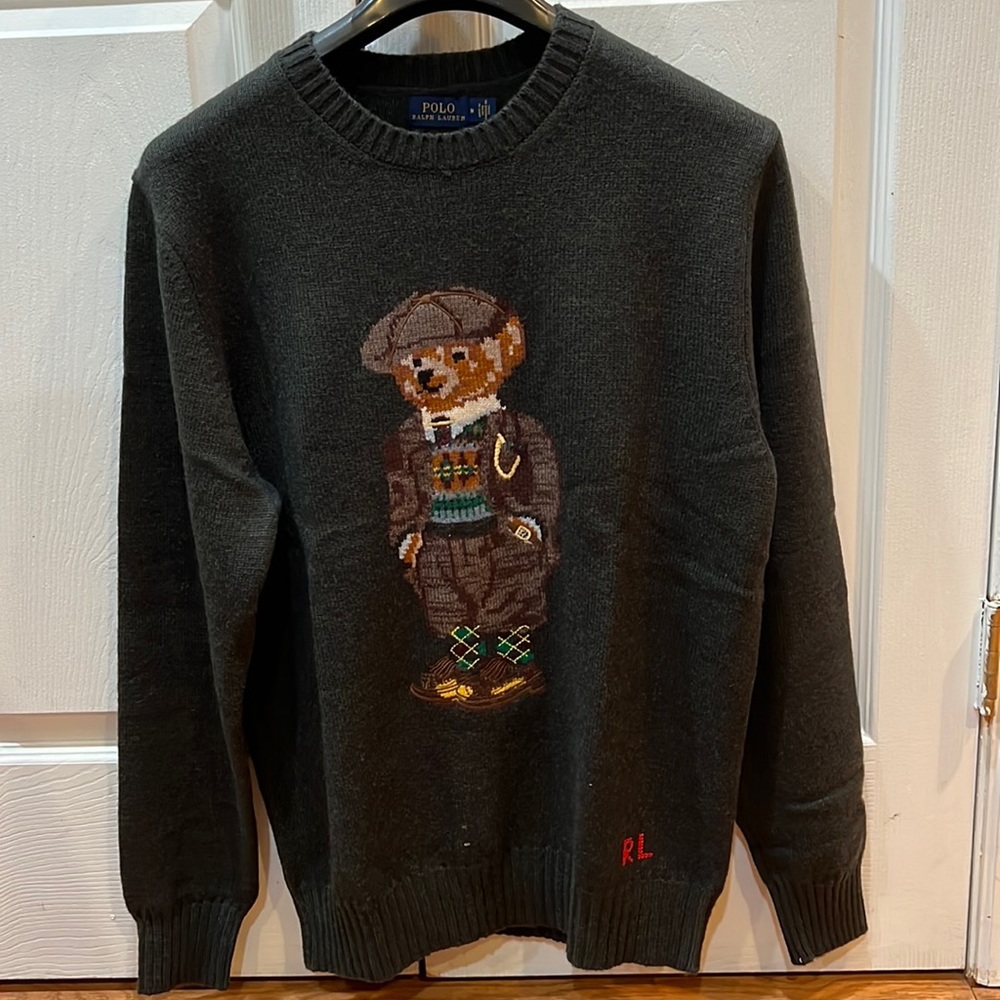 NWT men’s Ralph Lauren bear sweater size M